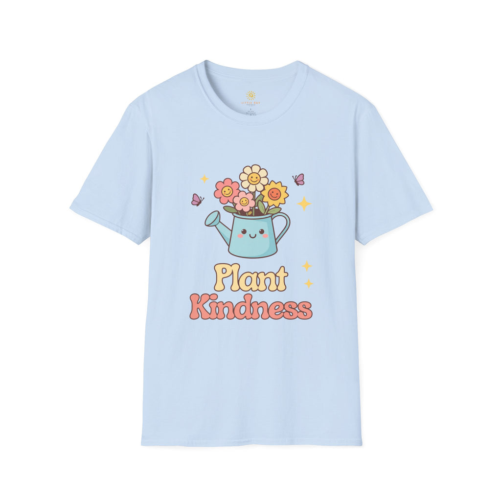 Plant Kindness T‑Shirt — Cute Watering Can Floral Graphic Tee