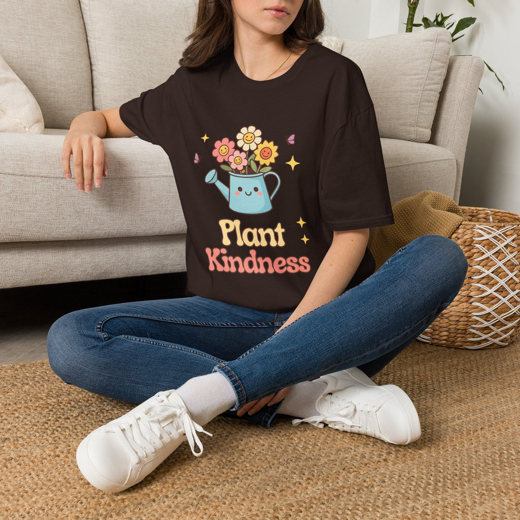 Plant Kindness T‑Shirt — Cute Watering Can Floral Graphic Tee
