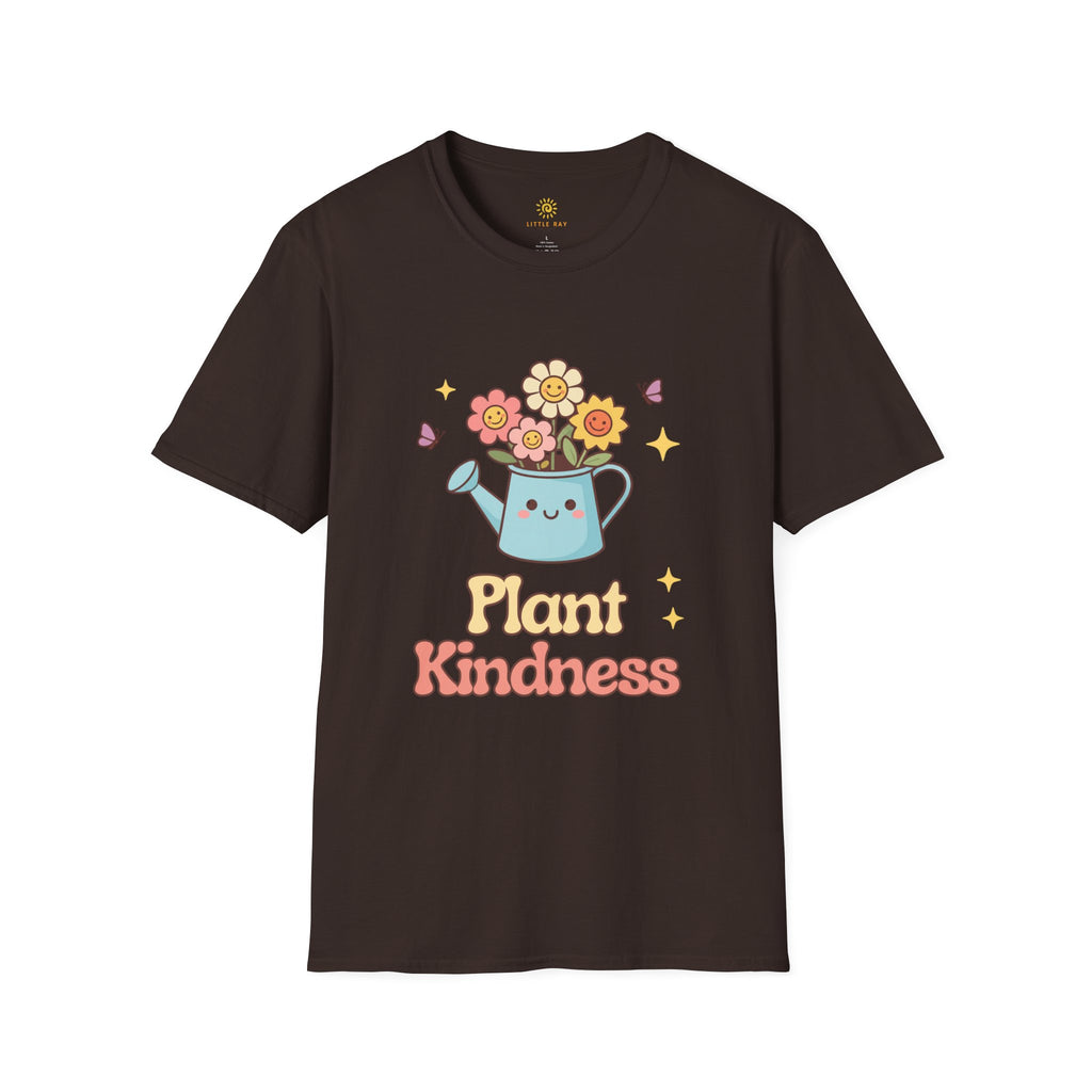 Plant Kindness T‑Shirt — Cute Watering Can Floral Graphic Tee