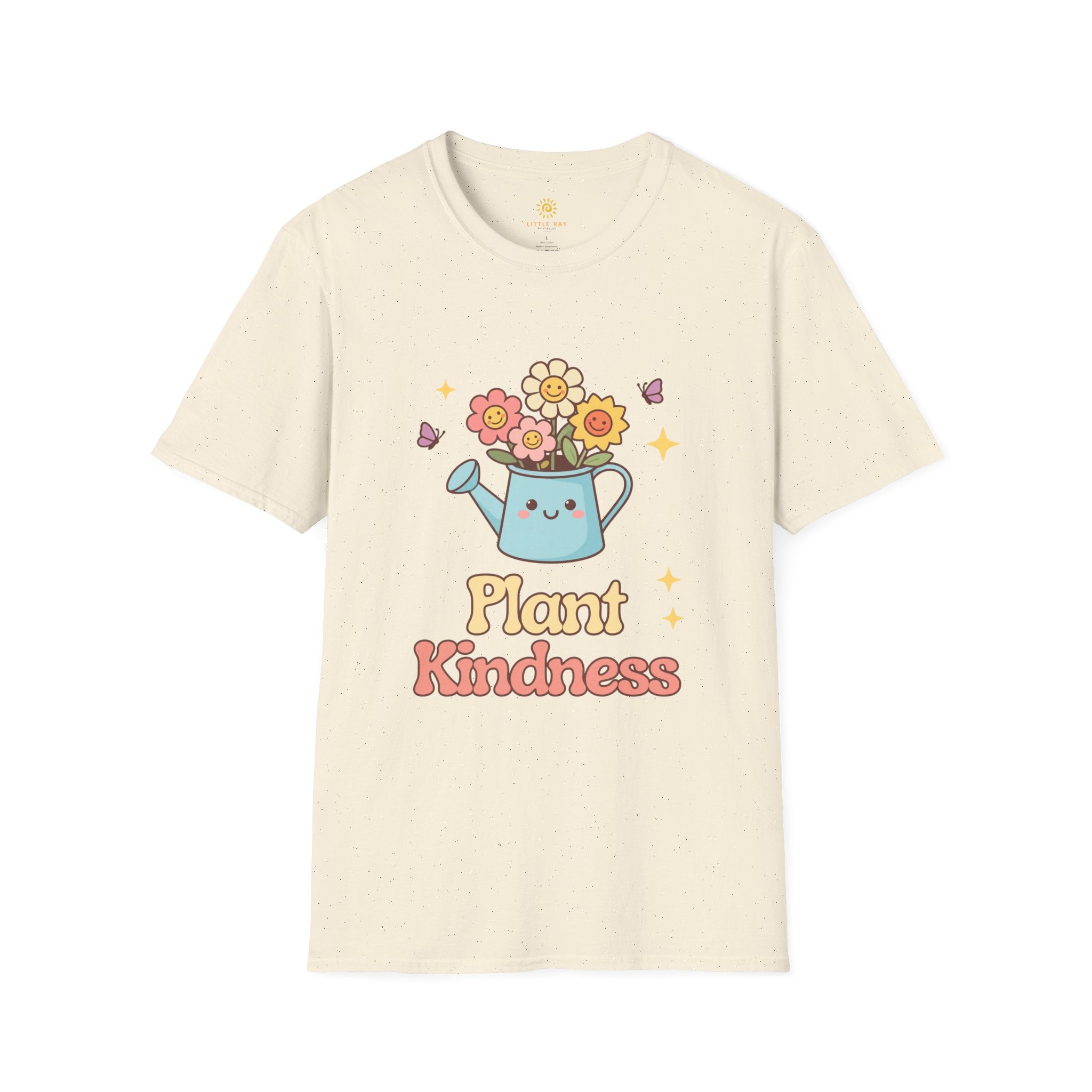 Plant Kindness T‑Shirt — Cute Watering Can Floral Graphic Tee