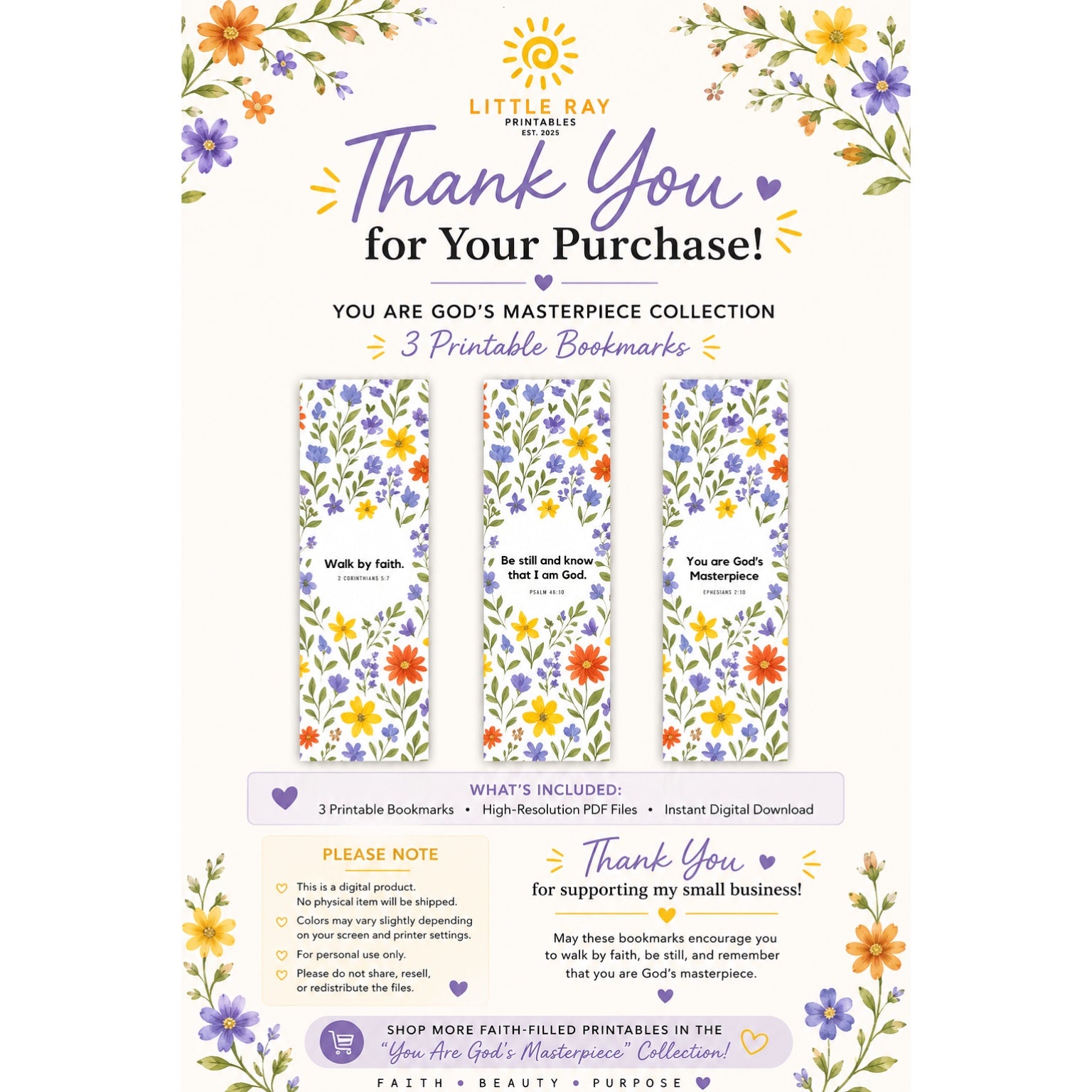You Are God’s Masterpiece Collection 3 Faith Filled Bookmarks