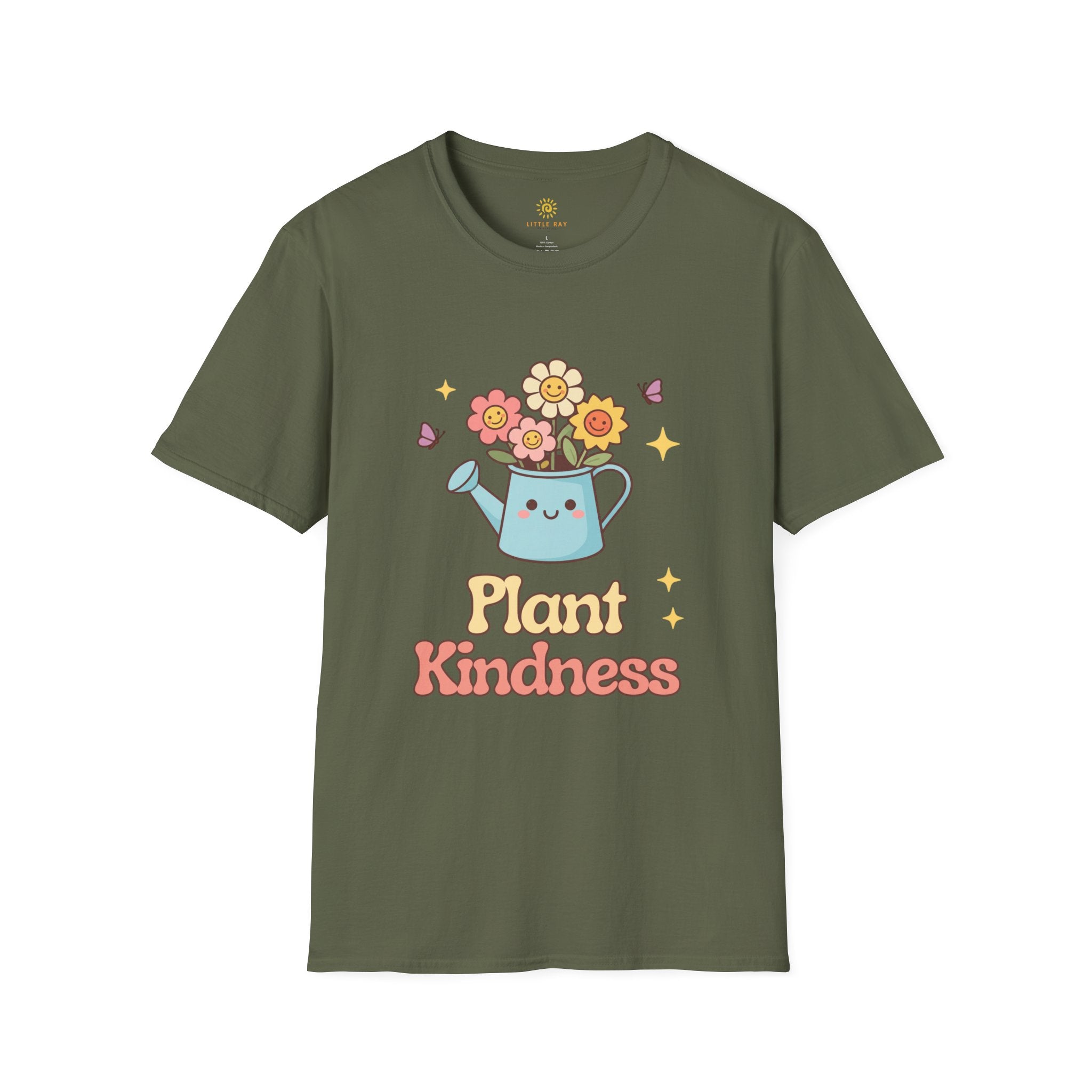 Plant Kindness T‑Shirt — Cute Watering Can Floral Graphic Tee