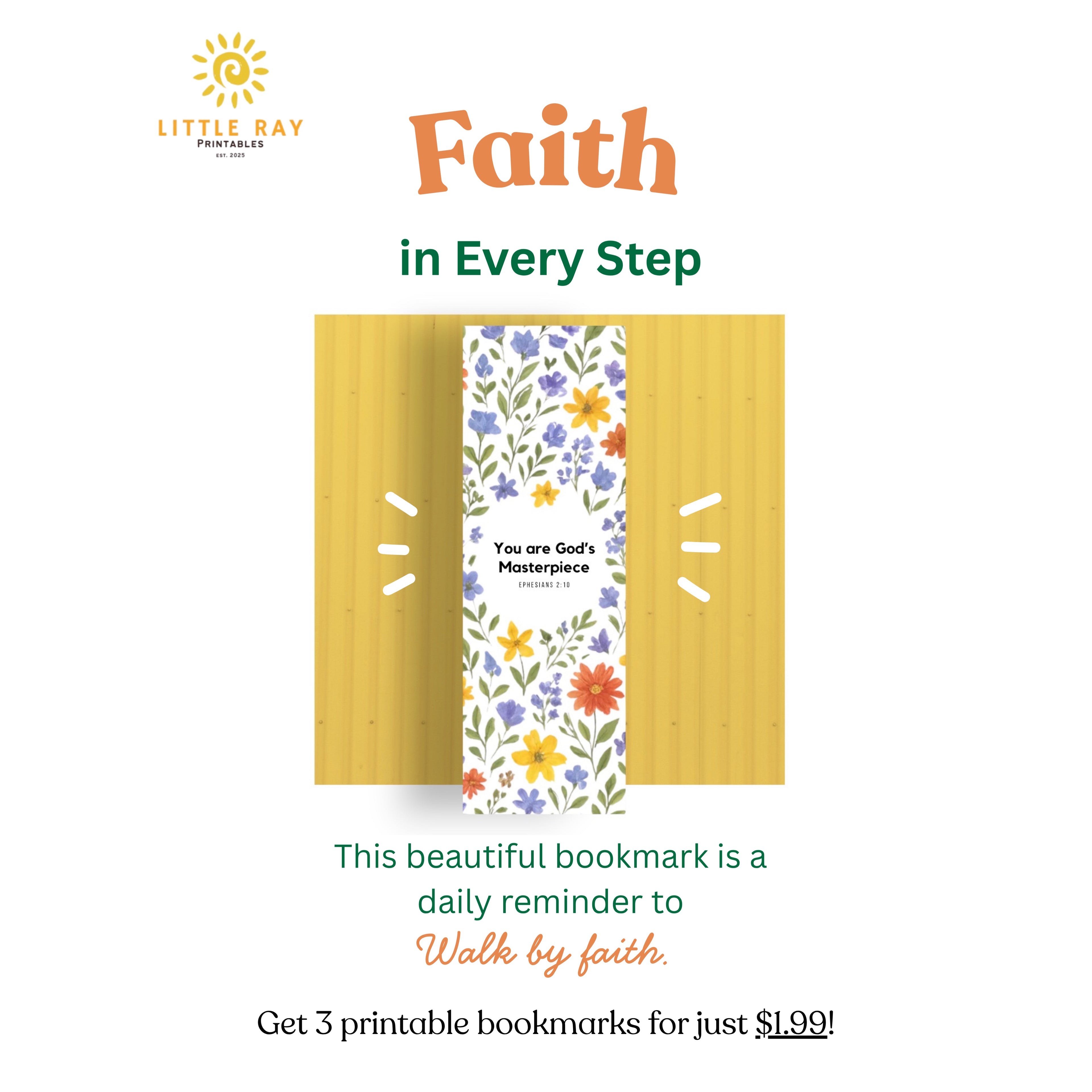 You Are God’s Masterpiece Collection 3 Faith Filled Bookmarks